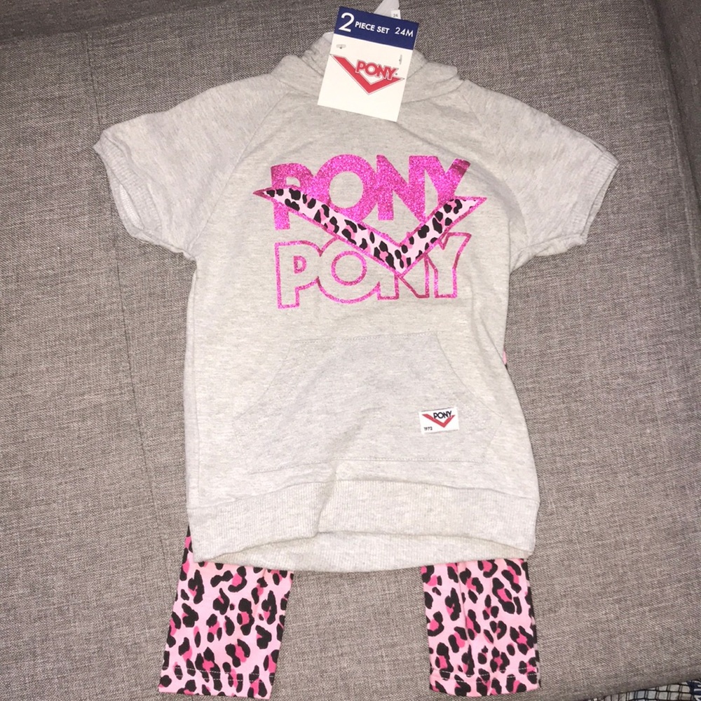 PONY Pink & Gray Matching Set (Baby Girl) NWT